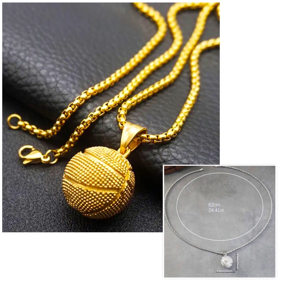 GOLDEN BASKETBALL NECKLACE